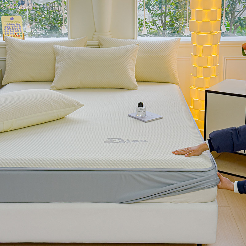 简约云母豆豆凉席夏季居家床品空调席子冰席三件套床垫子保护罩子