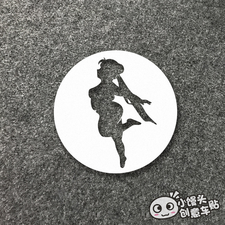 电动反光车贴美少女战士可爱油箱盖贴纸肥肥胖妞胖女孩三角窗贴