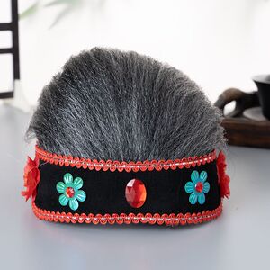 媒婆头饰老太太假发老婆头套戏剧演出戏曲头饰道具媒婆头套老奶奶