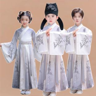 儿童古装书生李白杜甫诗人服装男童唐朝古代汉服古诗词朗诵演出服