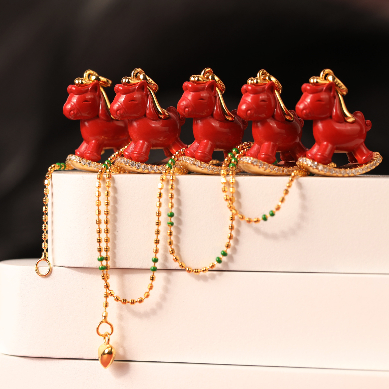 灵丹真朱砂一生安欢乐时光-马朱砂项链S925银镶嵌本命年生日礼物