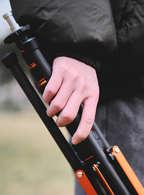 捷宝ls285碳纤维反折灯架折叠超轻机顶补光灯闪光灯钓鱼灯直播三脚架2米便携式摄影自拍伸缩支架