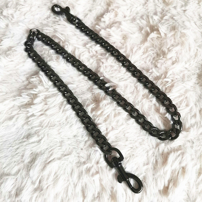 包袋带子配件黑色10MM扁链高端时尚链条包带单肩斜跨腋下金属链条
