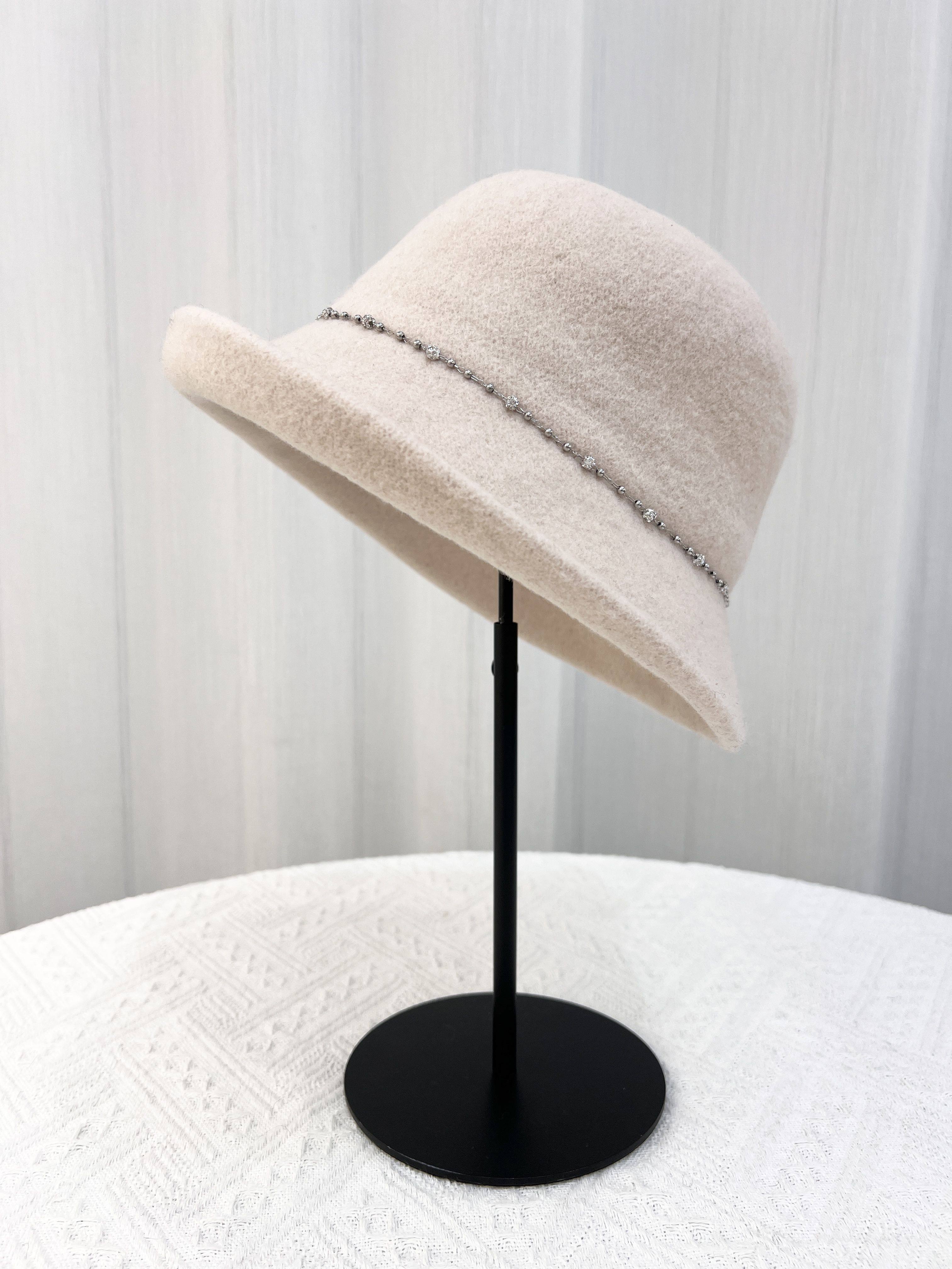 2025羊毛卷边渔夫帽女秋冬保暖气质优雅可折叠盆帽日系保暖礼帽,服饰配件/皮带/帽子/围巾,帽子,淘宝优惠券,粉丝福利购,淘宝优惠卷