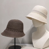 高品质遮阳帽女2026春夏设计师款 出游度假防晒渔夫帽可折叠太阳帽