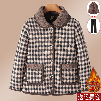 妈妈装冬季加绒加厚棉衣外套百搭