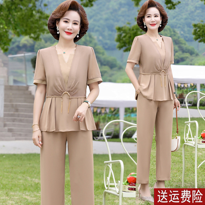 t恤夏季上衣中老年妇女洋气质