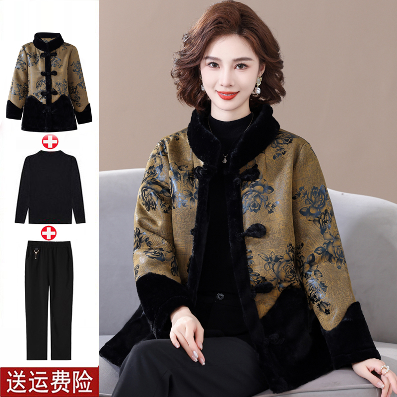 妈妈装加厚中国风棉衣外套时尚