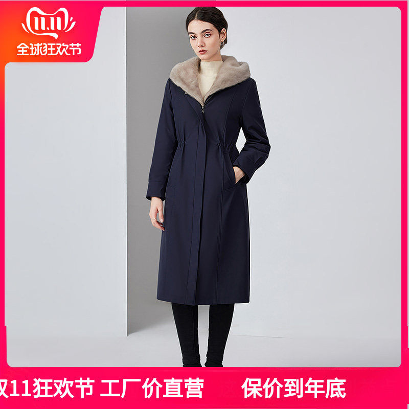 2026新款貂皮内胆派克服女长款可拆卸水貂毛尼克服整貂皮草外套冬