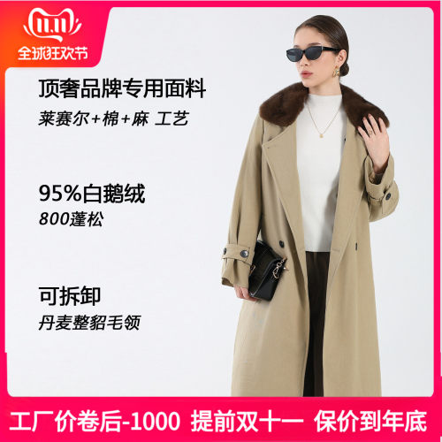 老钱风95白鹅绒水貂毛领羽绒派克