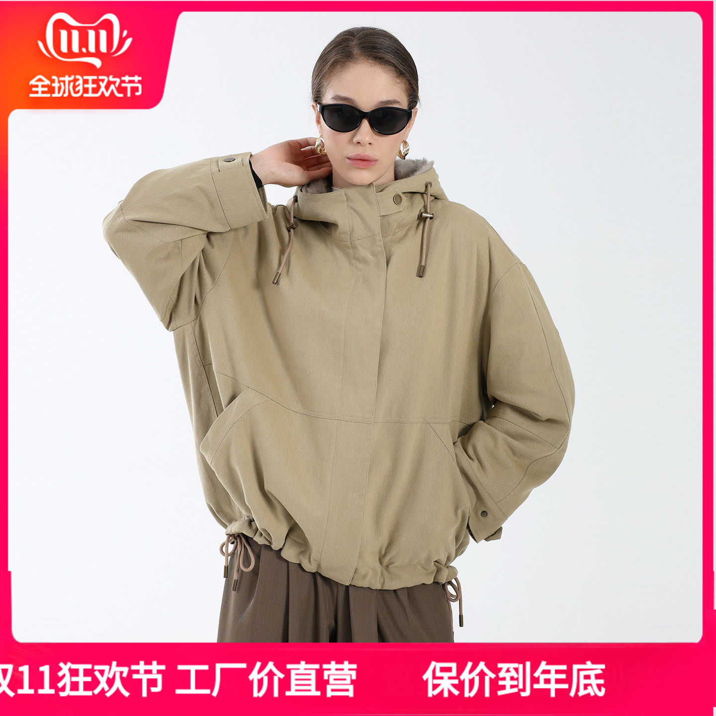 阔版老钱风貂皮内胆派克服女2026新款可拆卸整貂水貂毛皮草大衣冬