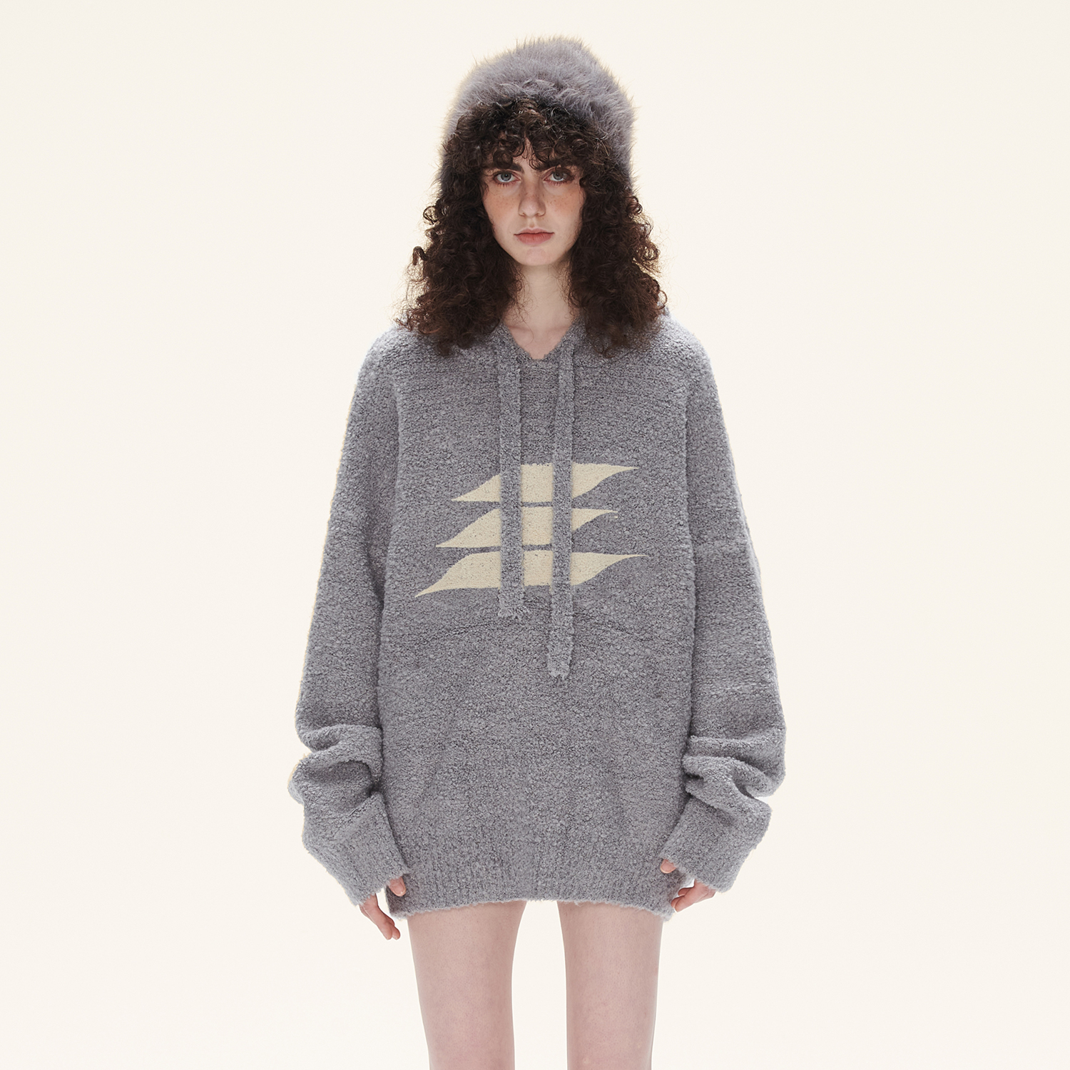 美式复古秋冬连帽LOSTCTRL针织衫