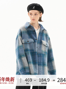 LOSTCTRL「HOMETOWN DIARY」绒面格纹毛呢外套男女冬季复古英伦风