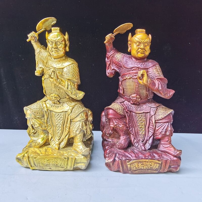 纯铜监斋菩萨面然大士铜像使者大圣紧那罗王护法寺庙家居供奉摆件