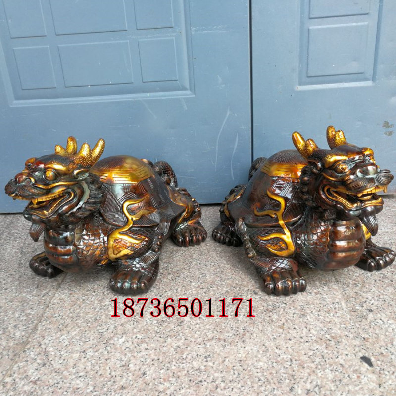 大号纯铜八卦龙龟摆件黄铜金钱龙龟镇宅招财家居客厅摆件大号寿龟