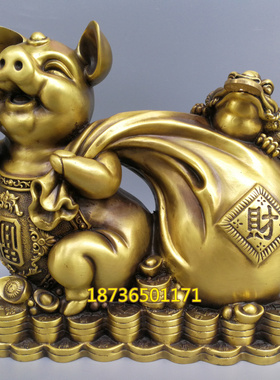 纯铜金蝉生肖猪摆件工艺品