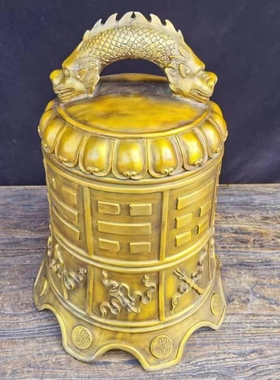 纯铜八仙寺庙铜钟铜器工艺品挂件