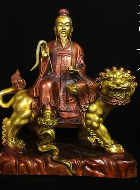 纯铜太乙真人太乙天尊铜像摆件