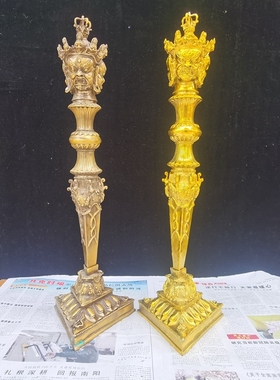 纯铜金刚杵带底座摆件