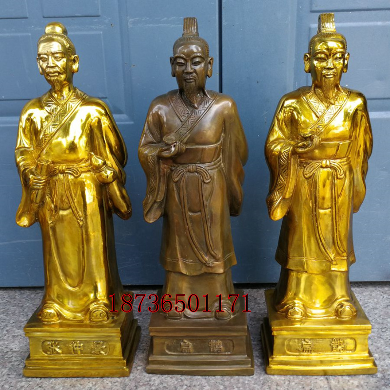 纯铜扁鹊张仲景李时珍神医医院诊所供奉神像妙手回春医圣铜器摆件