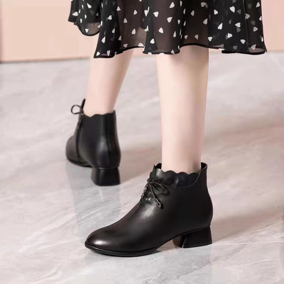 凤飞飞时装靴低跟粗跟