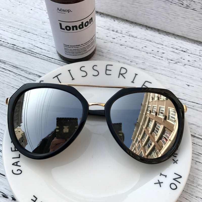 周扬青白色带度数墨镜大框瘦脸太阳镜复古女款蛤蟆镜可配近视眼镜