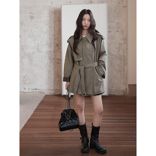 【长期主义拼皮风衣】韩系通勤小个子风衣外套秋季大衣