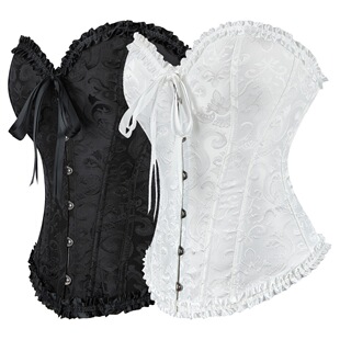 宫廷束腰塑身鱼骨衣腰封胸衣外穿塑身衣提花束腰鱼骨胸衣女