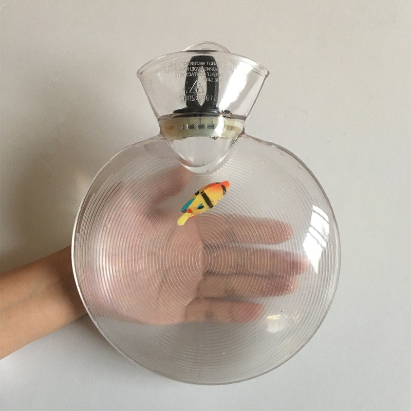 安全透明pvc圆形暖宫冲水热水袋