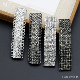 水貂皮草水钻纽扣子呢大衣羊绒时装裘皮银色长条袖扣白色枪黑色女