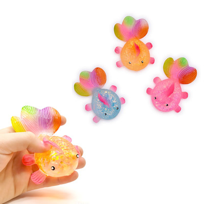 创意慢回弹麦芽糖彩色金鱼小鱼挤压捏捏乐解压减压发泄玩具礼物