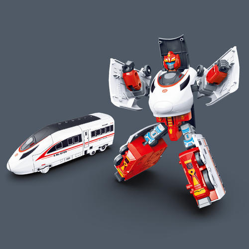 仿真惯性动力变形高铁火车机器人机甲汽车模型儿童玩具生日礼物