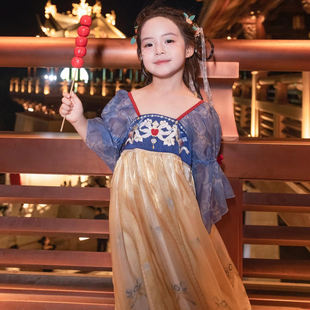 女童汉服2025新款白雪公主裙大唐宫廷风襦裙小女孩生日礼服演出服