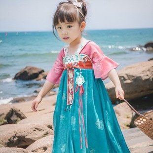 女童汉服夏季新款国风连衣裙女宝宝公主裙大唐短袖襦裙民族风旅拍