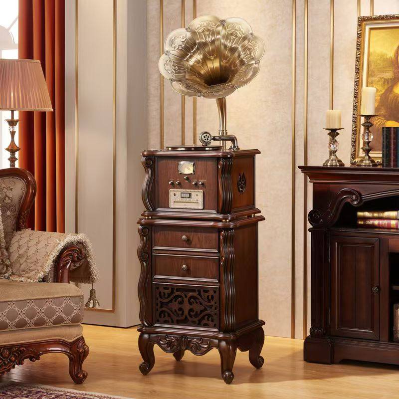 梵留斯顿高档声机复古客厅欧式美式黑胶唱片机音响摆件老式电唱机