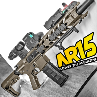 AR15电动连发玩具枪男孩m416突击步模型男人竞技对战训练cs发射器