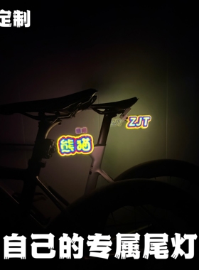 公路车3D立体发光车牌自行车定制个性尾牌多色可选骑行安全灯牌