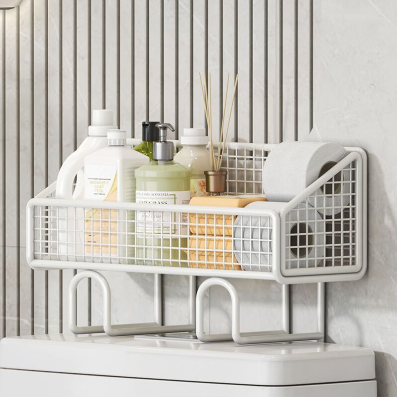 卫生间浴室置物架落地壁挂厕所洗手间马桶上方洗衣机免打孔收纳架