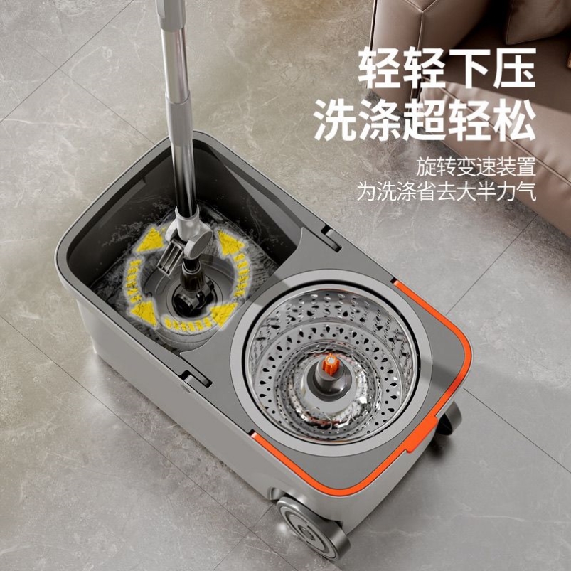旋转式拖把家用一拖净2025新款自拧脱水免手洗懒人省力拖地墩布桶