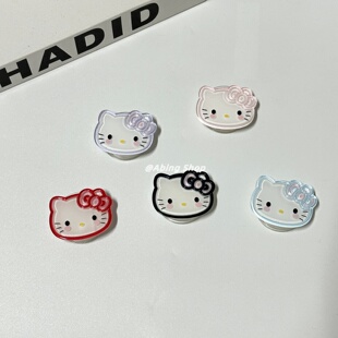 日韩ins可爱卡通KT猫手机壳粘贴式懒人伸缩蝴蝶结Kitty猫气囊支架