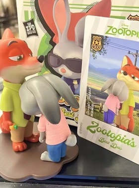 爆款疯狂动物城盲盒甜蜜依靠过来抱抱朱迪尼克手办玩具摆件女