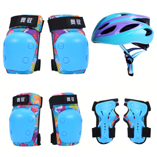 新品 自行车平衡车护膝专业 促品轮滑护具儿童溜冰滑板护具头盔套装