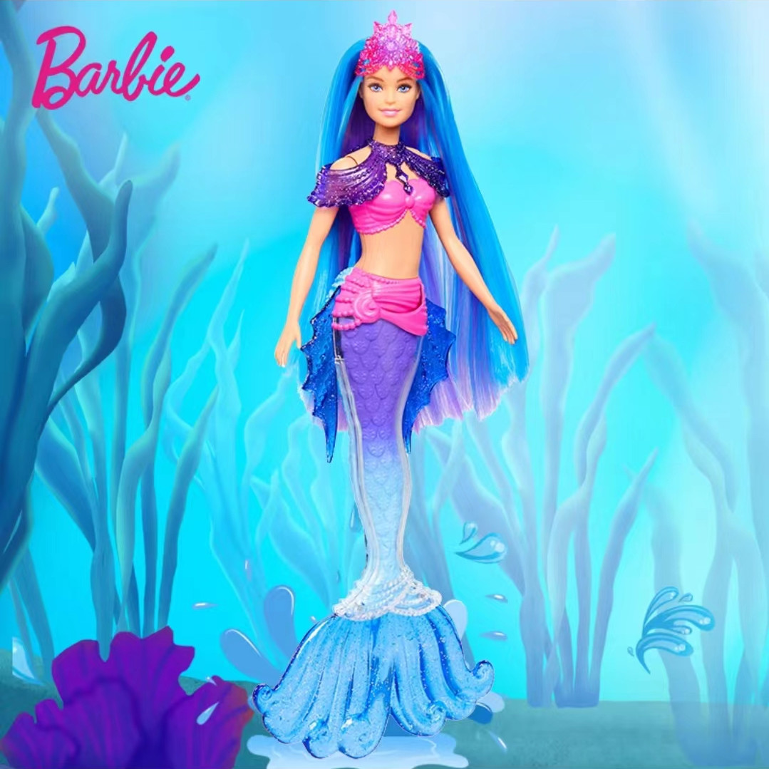 芭比娃娃电影BarBie彩虹美人鱼之水中精灵童话世界女孩礼物