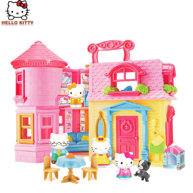 HELLO KITTY凯蒂猫全新正版温馨的家 女孩手提盒大房子过家家玩具