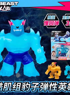MRBEAST LAB野兽先生实验室酷肌组豹子拉伸解压捏捏玩具礼物