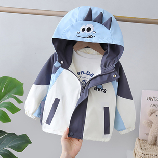 男童外套春秋季2026新款儿童春装男宝宝卡通风衣小男孩夹克衫小童