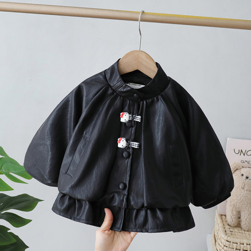 女童皮衣外套春秋款2026新款儿童秋装女宝宝皮夹克小女孩初秋衣服