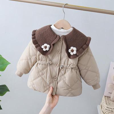 女童加绒中长棉服外套冬季新款