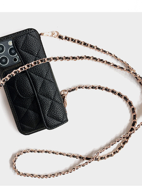 适用iQOO12pro手机壳z9turbo小香风Neo8插卡套11Pro斜跨链Neo6se零钱包Z6x荔枝纹U5S轻奢5se高级感9spro+防摔