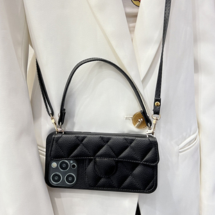 适用iQOO5Pro手机壳U3X定制插卡U5小香风Z1x手提包Neo855斜挎绳Neo防摔U5S时尚5se菱格neo3钱包U5e女欧美